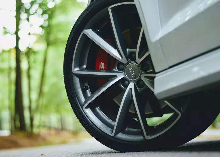 Sleek silver alloy wheel